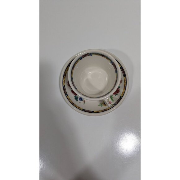 Syracuse China Dewitt Clinton Pilgrim Floral Pattern Vintage Cup Saucer Set - Picture 4 of 16